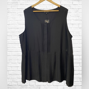 NWT DIANE GILMAN DG2 Black Blouse Plus Size 1X‎